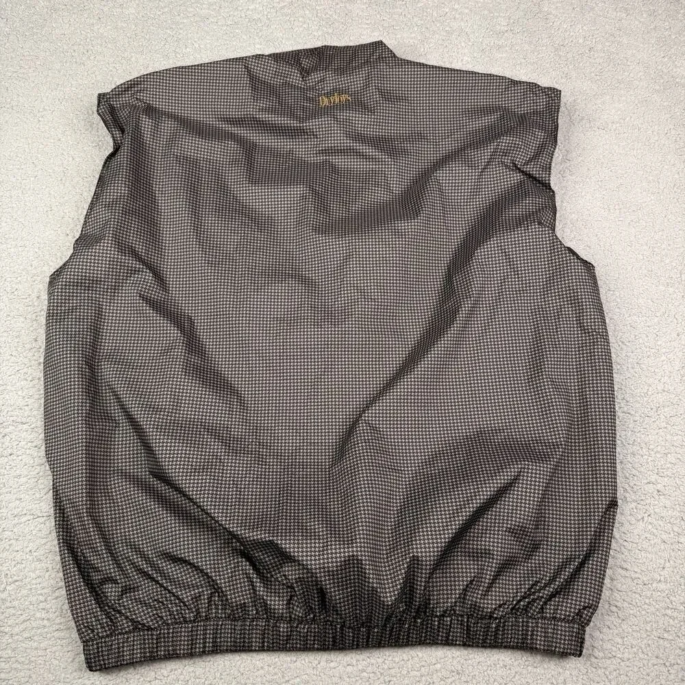 FootJoy‎ DryJoys Golf Vest Mens Large Black Houndstooth 1/4 Zip Windproof Jacket